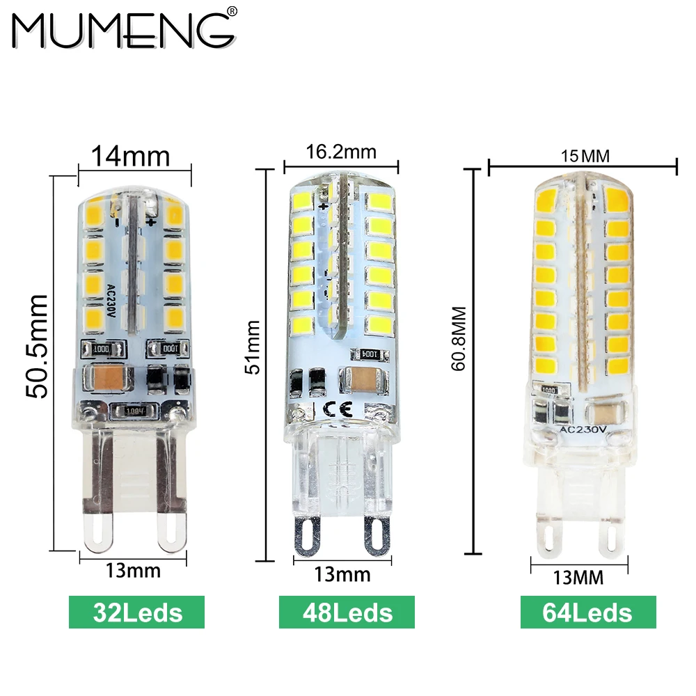 Mumeng G9 светодиодный лампы 3 Вт 4 5 потолочный светильник 32 48 64 шт. SMD2835 ампулы 220 V
