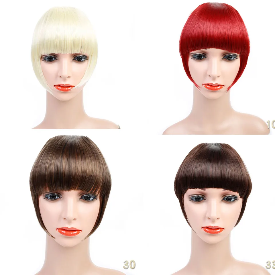 

Natural Bang Flase Hair Clip In On Bangs Fringe Synthetic Hairpiece Synthetic Hair Fringe for all women DIFEI