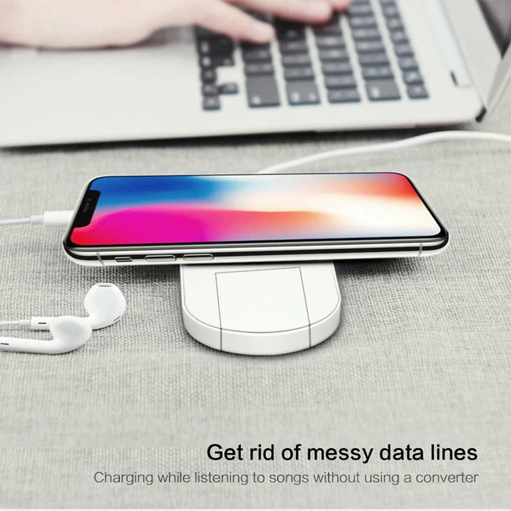 Qi Беспроводной Зарядное устройство Быстрая зарядка стенд для Apple Watch iPhone X 8 плюс 2