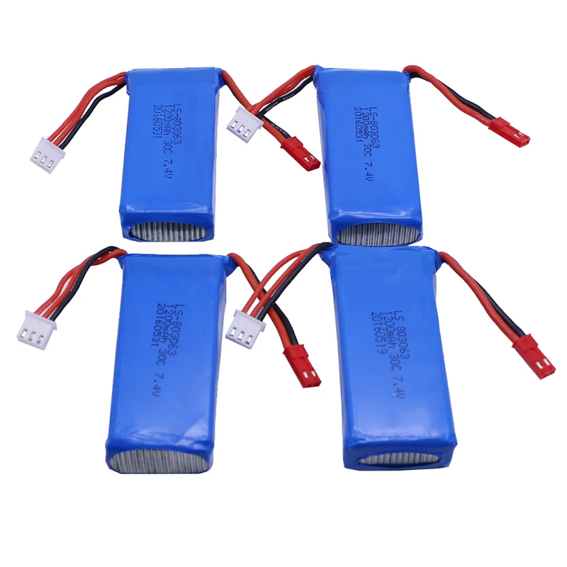 4 шт. 7 в 1200 мАч Lipo батарея для Yizhan Tarantula X6/JJRC H16 RC Квадрокоптер Запчасти Бесплатная