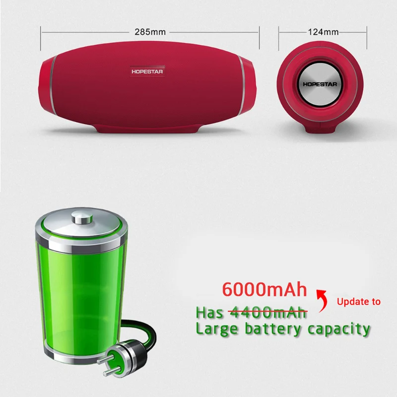 HOPESTAR H20 супер бас 30 Вт Динамик Беспроводной Bluetooth стерео сабвуфер
