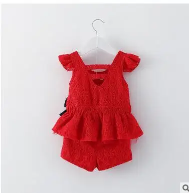 Детская одежда 2016 г. Лидер продаж стильные кружевные шорты принцессы с рукавами