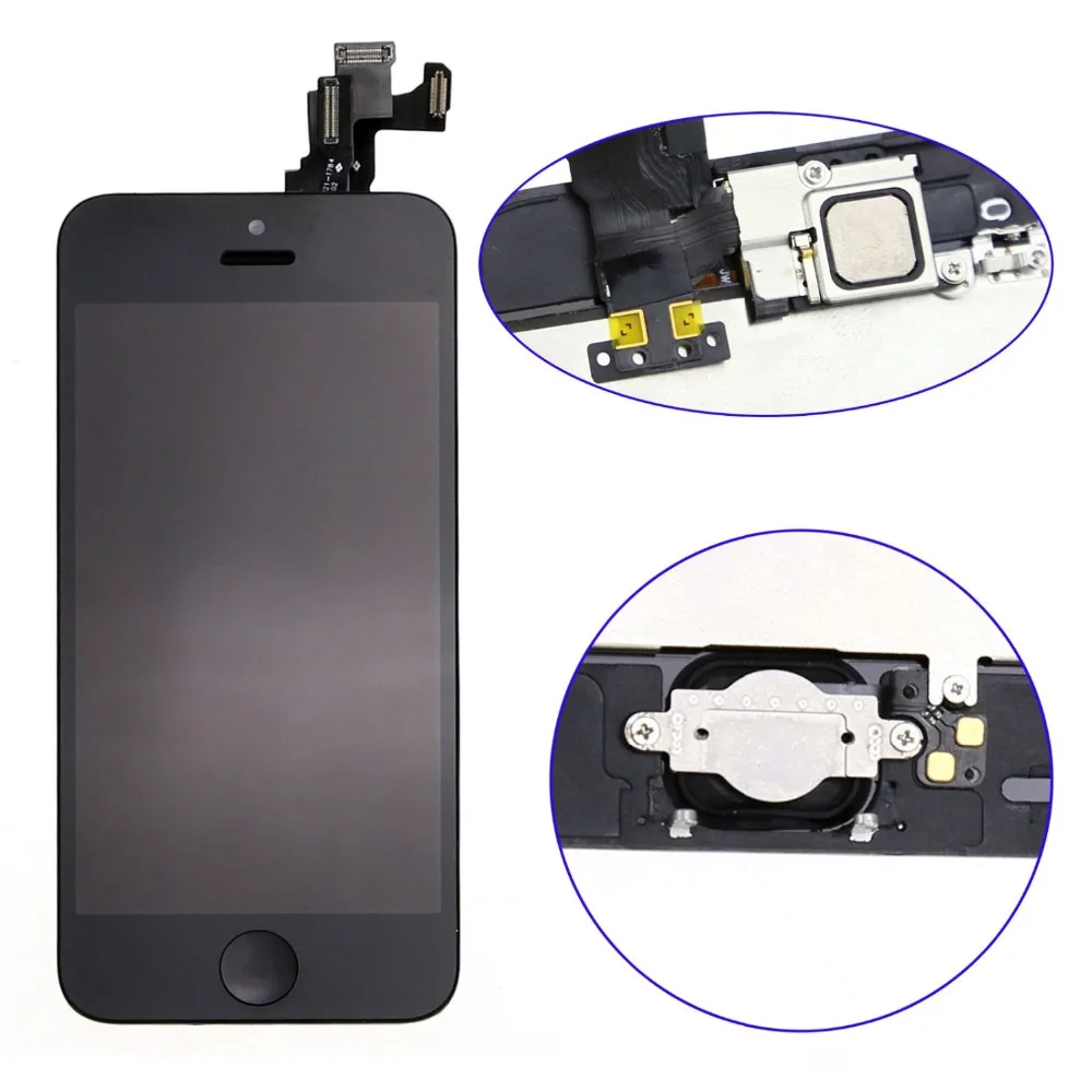 5 шт. Замена Для iPhone 5C ЖК-W/Стекло Оригинала Сенсорный Экран + Home Button Камера Дисплей