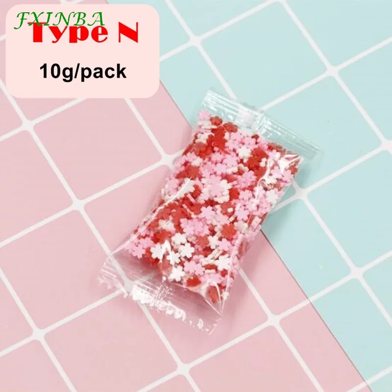 Type N FXINBA 10 г Fimo Ломтики поддельные брызги торт украшение для слизи DIY конфеты игрушки в виде десерта пушистые слимы поставки грязи глина дополнение - Цвет: Type N