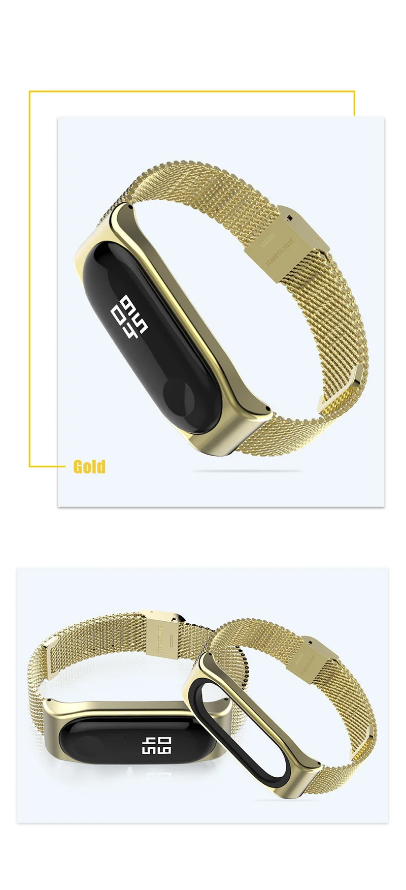 Металлический браслет для Xiao mi Band 3/4, ремешок на запястье mi band 4, браслет, смарт-часы Band mi Band 3, ремешок из нержавеющей стали для mi 3