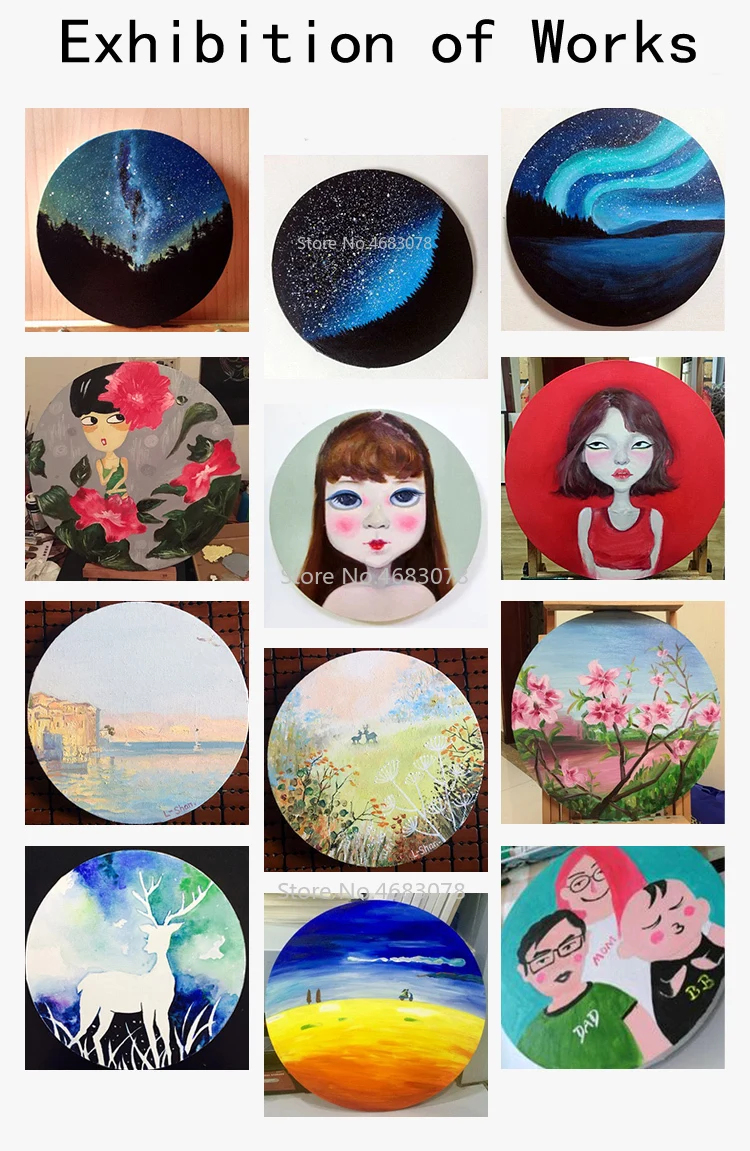 2 шт. круглая хлопковая деревянная рама для профессионального художника холст