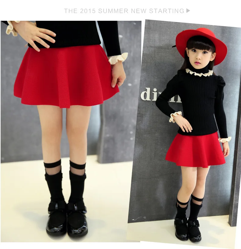 Новая корейская детская весенне осенняя универсальная вязаная юбка принцессы