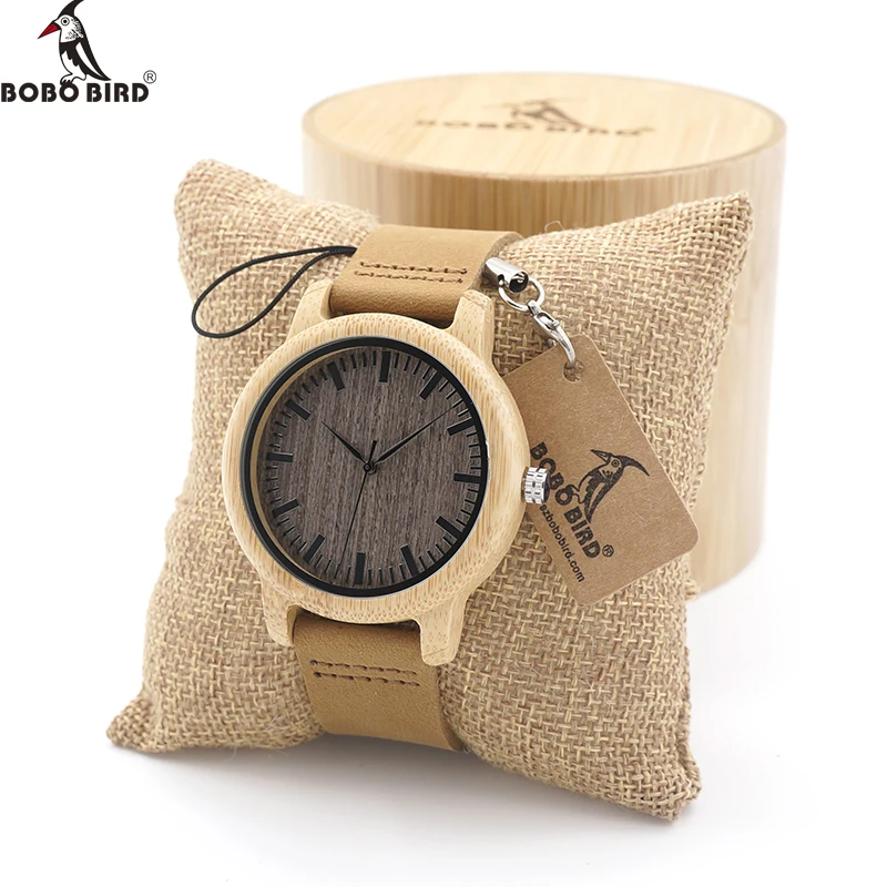 Мужские часы ручной работы BOBO BIRD высококачественные из бамбука и дерева с