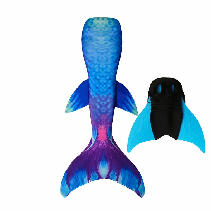 Tail with Fin Only Новые хвосты маленькой русалки с монофином купальник для детей взрослых летнее платье купальный костюм русалки - Цвет: Tail with Fin Only