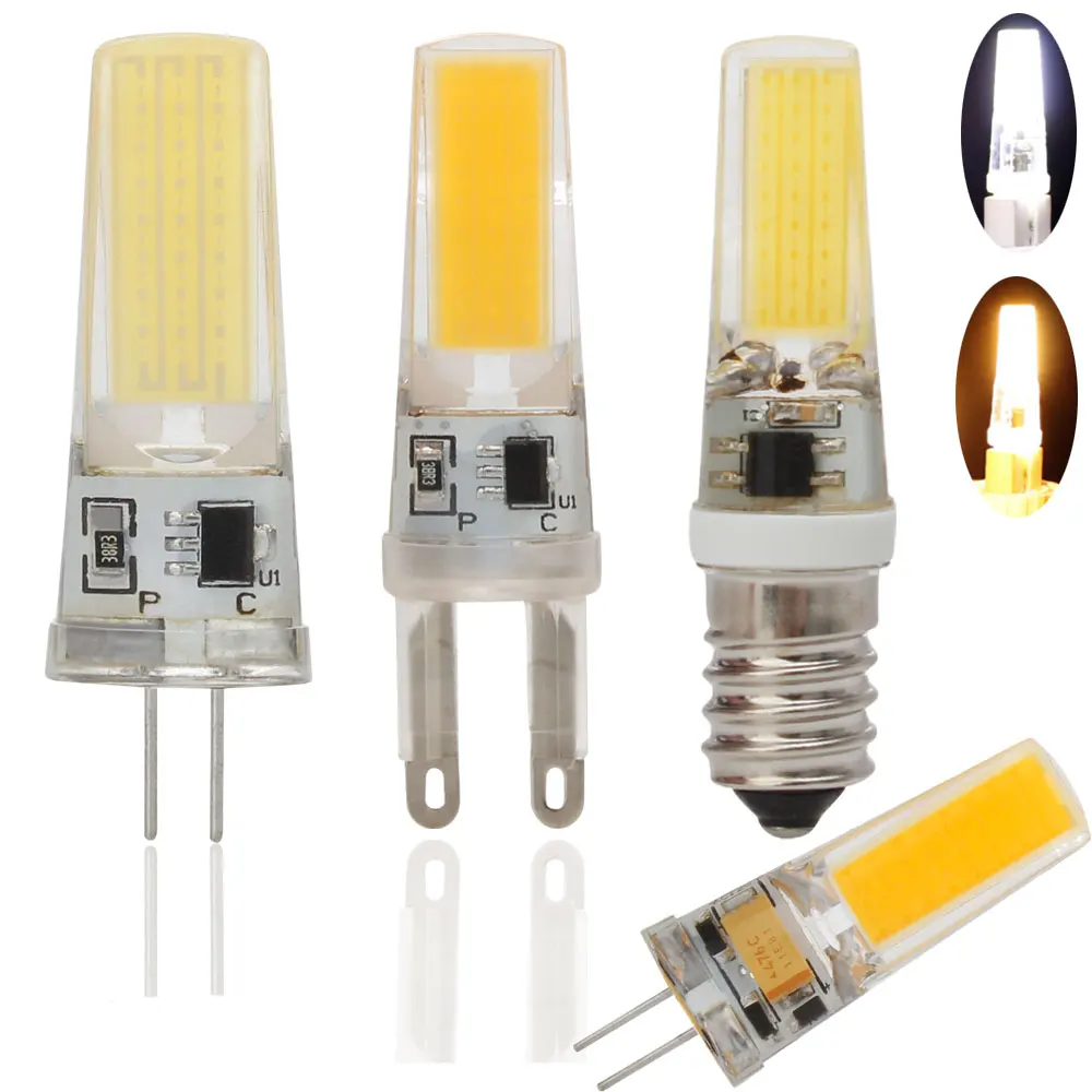 С регулируемой яркостью G4 G9 светодиодный Лампа AC/DC 12V E14 220V 7W COB SMD СВЕТОДИОДНЫЙ