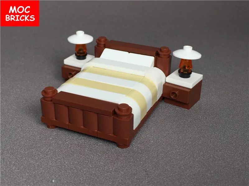 Фото 5 шт./лот MOC кирпичи сделай сам красочная декоративная мебель двойная кровать 5 шт./лот MOC кирпичи сделай сам красочная декоративная мебель двойная кровать