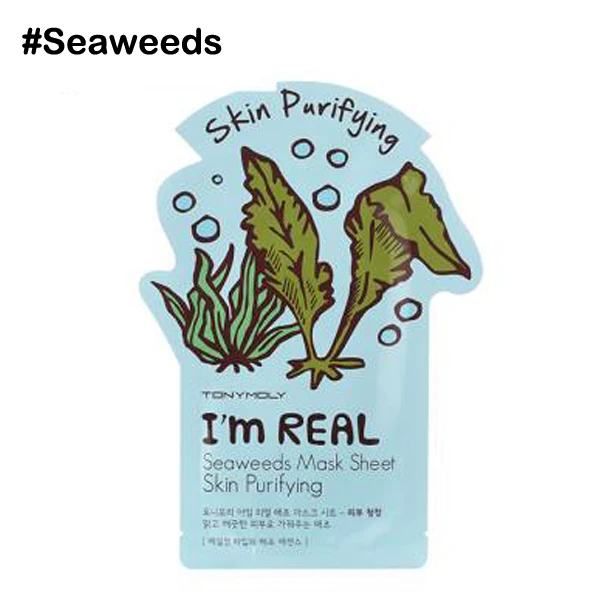 Seaweed I'm REAL Корейская маска для лица tony moly, косметическая маска для лица, увлажняющая маска, контроль жирности, отбеливание сокращение пор, уход за кожей - Цвет: Seaweed