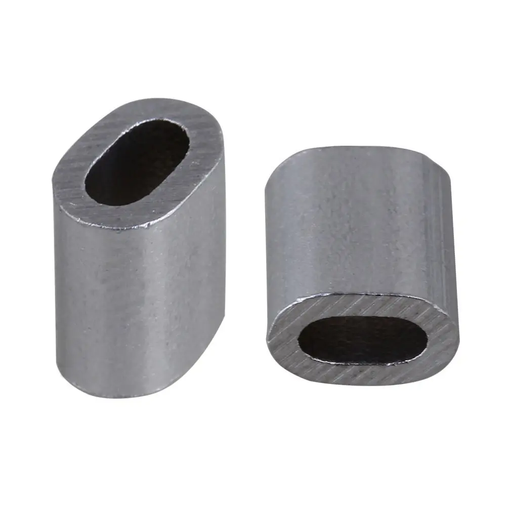 100 шт. 2 мм серебристая алюминиевая проволочная веревка зажимные рукава зажимы