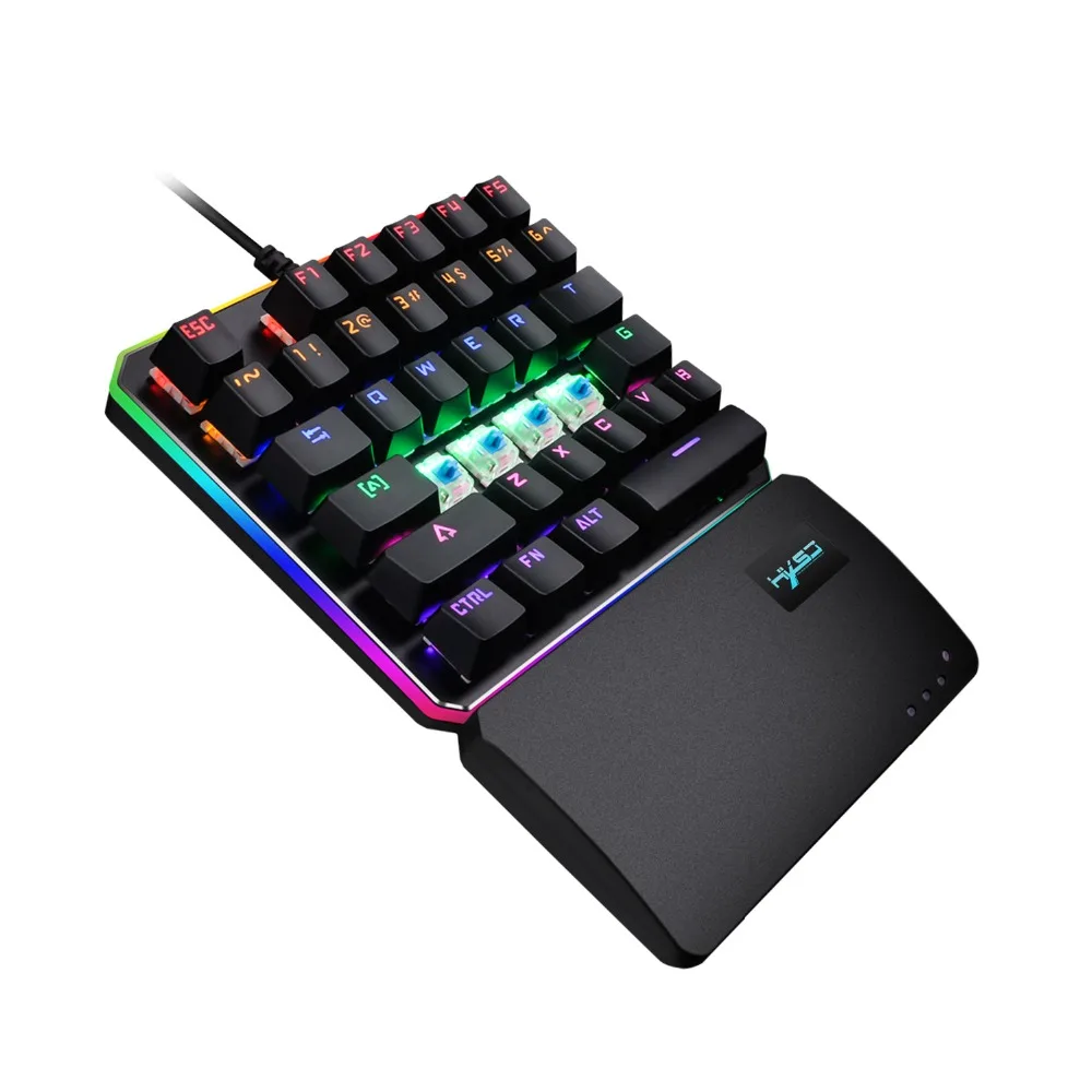 HXSJ клавиатура с одной рукой левая 35 клавишная RGB многократная подсветка режим