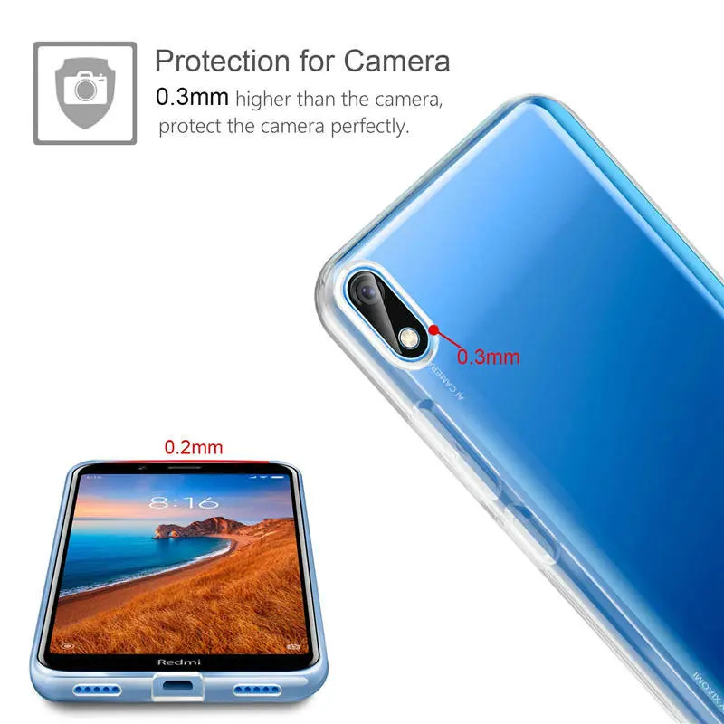 Для Xiaomi Redmi 7A Redmi 8A Прозрачный чехол для Xiaomi Redmi 7 A Redmi 8 16 ГБ 32 ГБ 64 Гб мягкий чехол на заднюю панель телефона чехол Capa Etui>