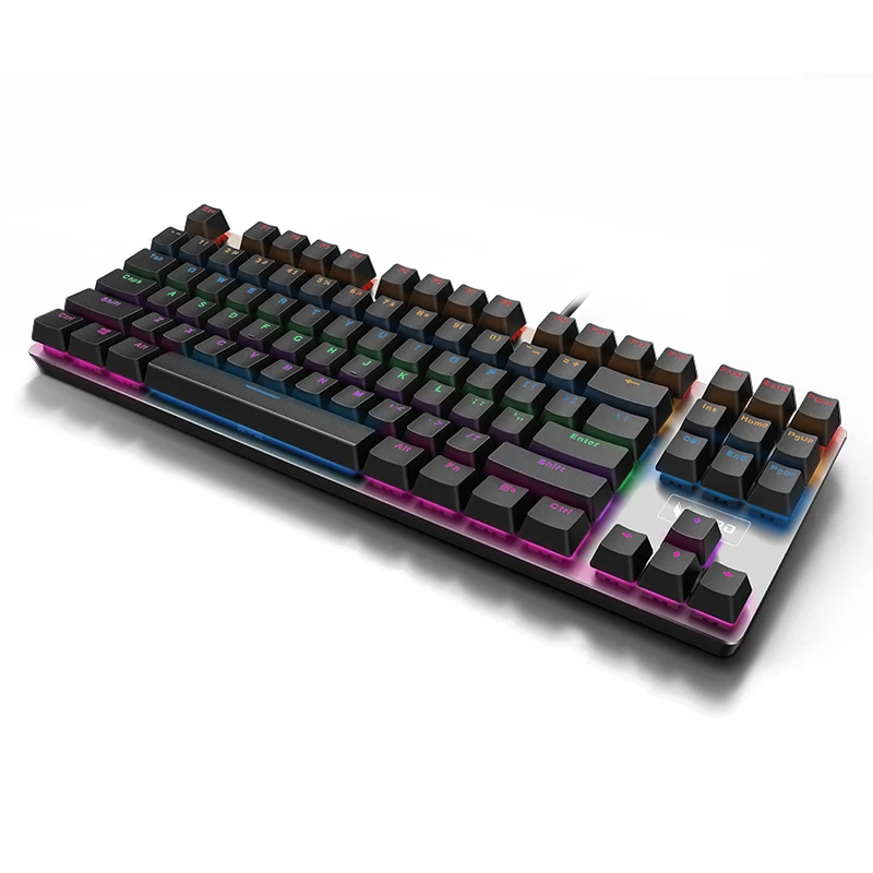 Rapoo V500 сплав версия Механическая игровая клавиатура Teclado с питанием от USB для игрового компьютера Настольный Ноутбук черный/коричневый/синий