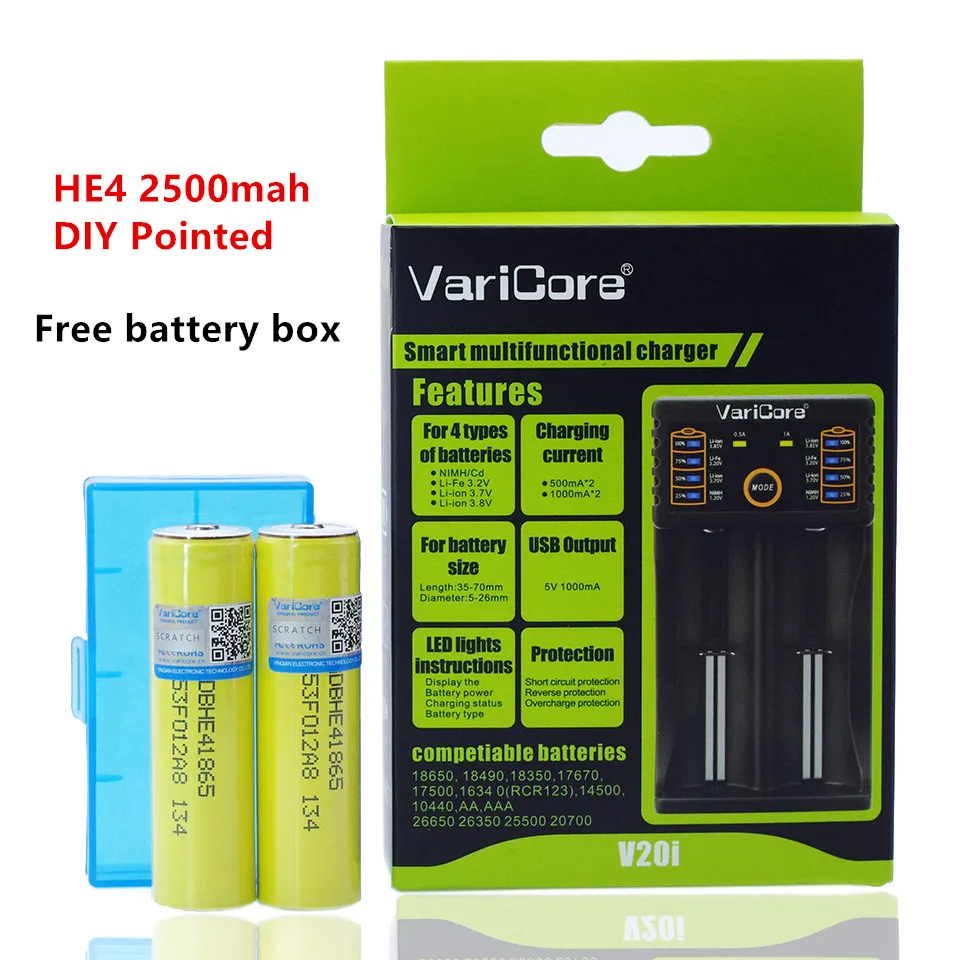 VariCore V20i зарядное устройство 18650 литиевая батарея INR18650 25R и HE4 HG2 для электронной