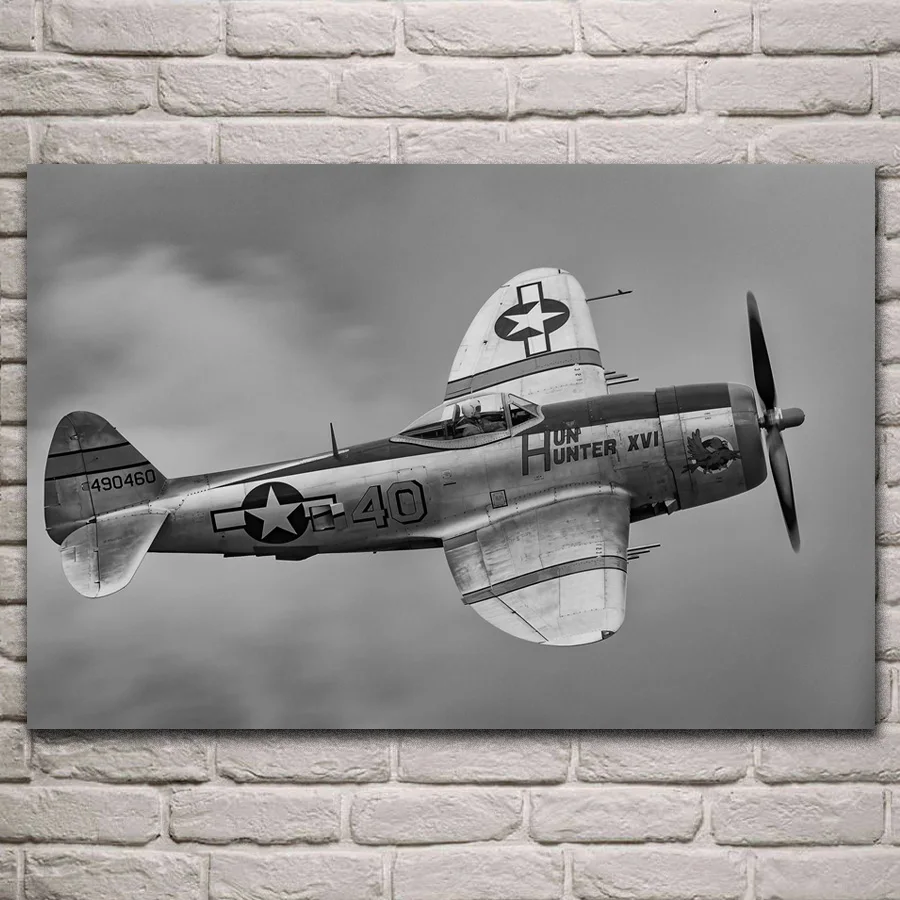 

P 47 Thunderbolt ww2 fighter retro classic aircraft posters on the wall picture home living room decoration for bedroom KJ115