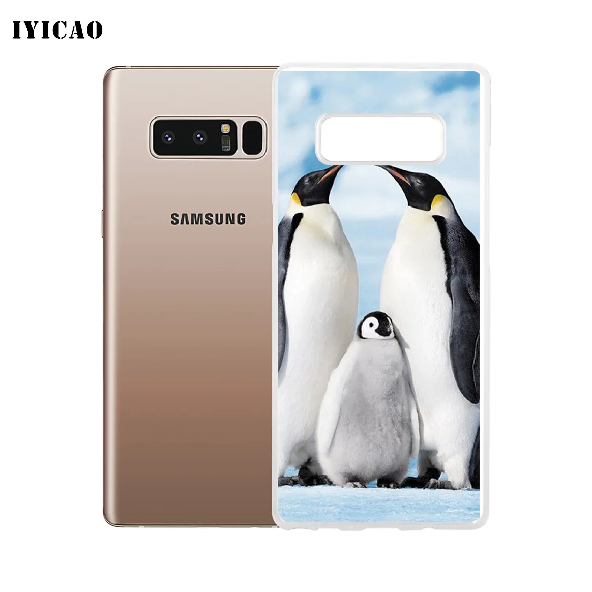 Мягкий силиконовый чехол для телефона IYICAO с милыми животными пингвинами Samsung A5 A6
