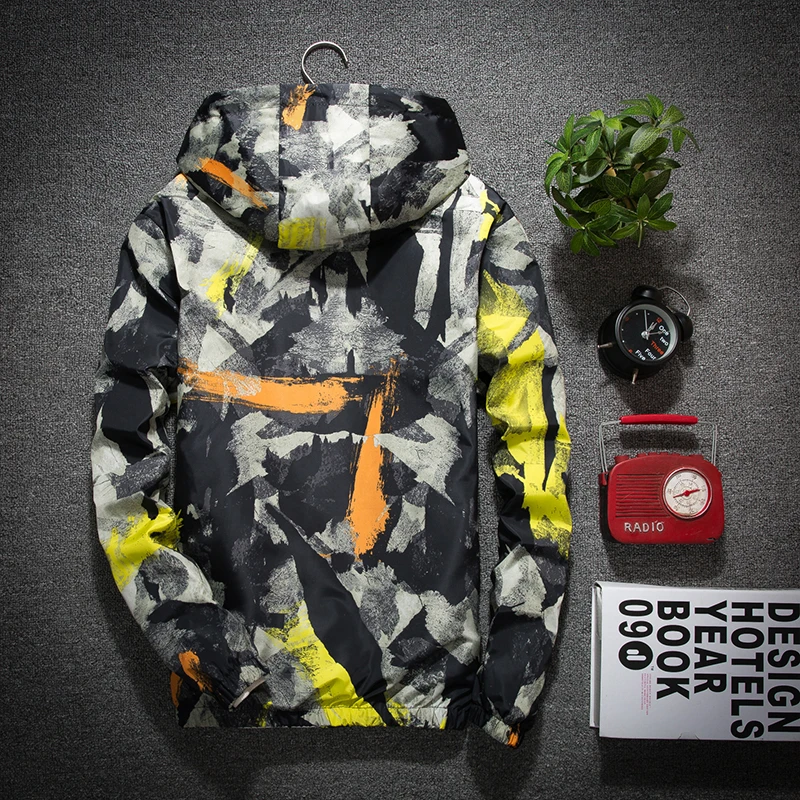 Мода 2017 Новый Для мужчин повседневные куртки камуфляж Толстовки куртка