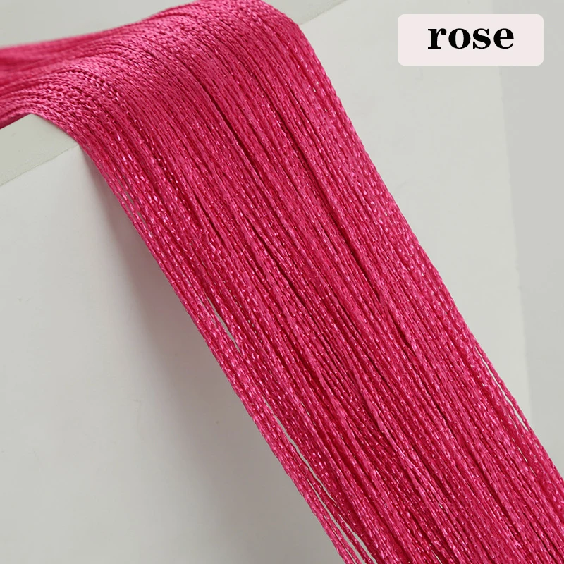 rose Разные цвета на выбор, 100 см X 200 см, нитевые занавески для гостиной, двери, стены, окна, панели, занавески с кисточками - Цвет: rose