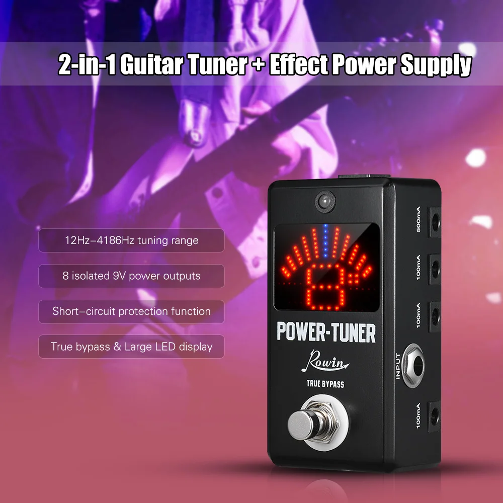 Педаль для гитарных эффектов Rowin 5 педаль с цифровым ревербератором/Overdrive/ Plexion