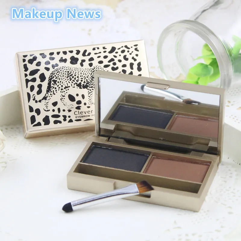 Брендовый профессиональный макияж для бровей 2 цвета водостойкая пудра тени век