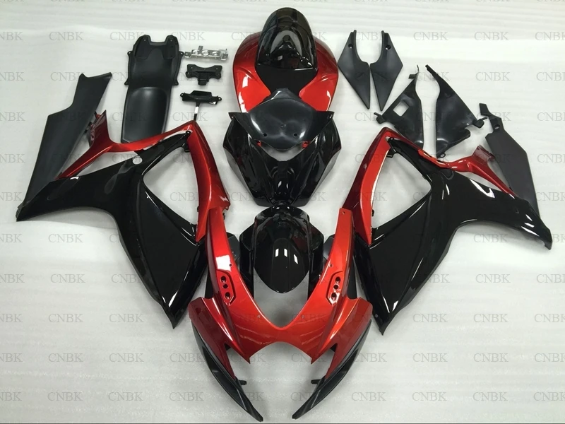 Для GSX R 600 2006 2007 K6 Обтекатели GSXR750 06 красный черный 12 комплектов обтекателей 750