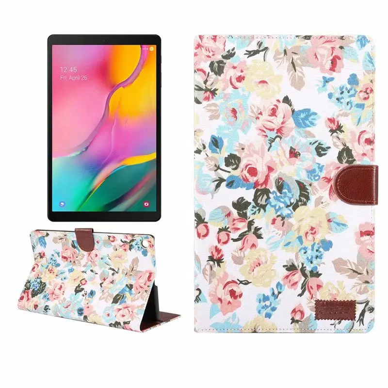 Чехол для Samsung Galaxy Tab A 10 1 дюйма (2019) Обложка смарт-цветок тканевый чехол планшетов |