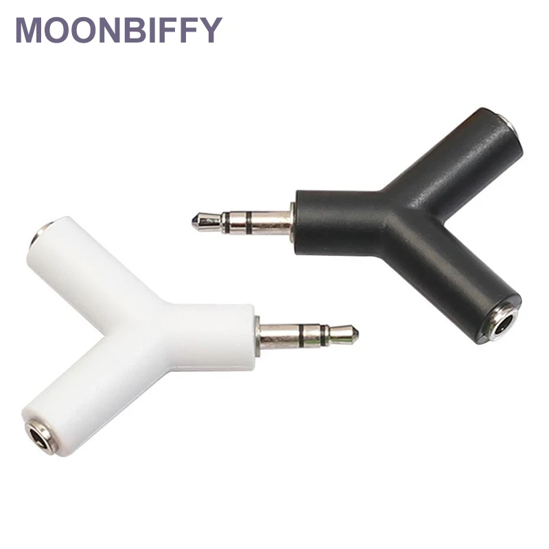 MOONBIFFY 3 5 мм двойной разъем адаптер для наушников Samsumg iPhone MP3 плеер с черного и