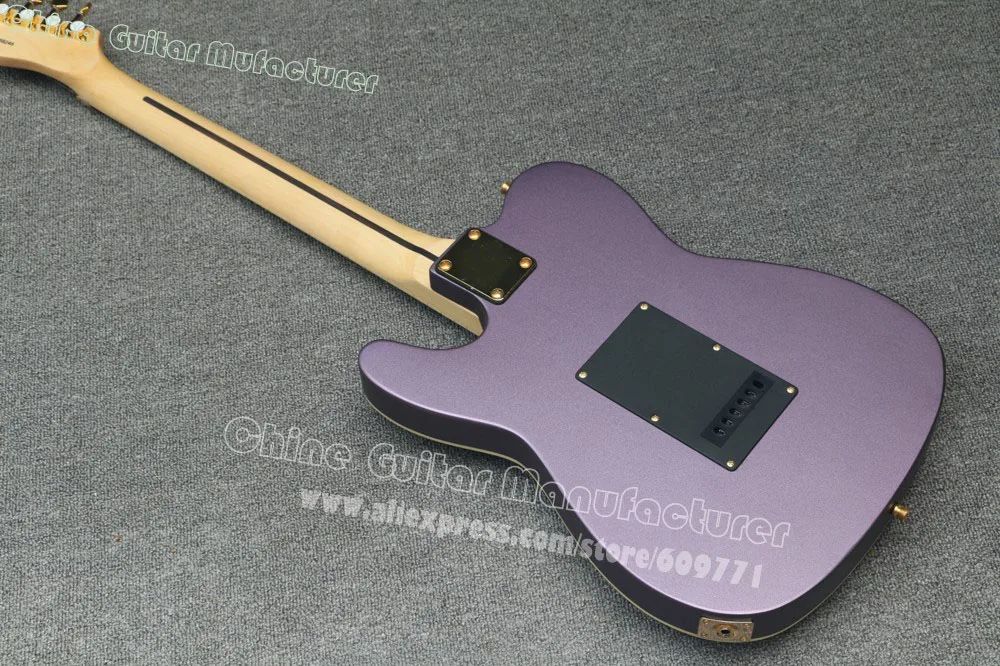 Высокое качество на заказ матовая фиолетовая Tele электрогитара двойная tremolo