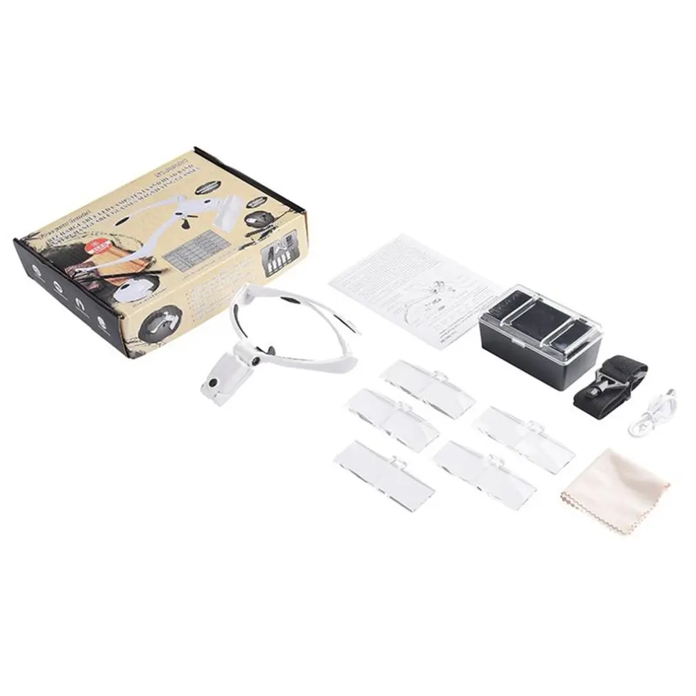 MG9892BC Magnifying Reading Glasses 1.0X 1.5X 2.0X 2.5X 3.5X 5 lens Headset Adjustable magnifier for needlework Sale | Инструменты