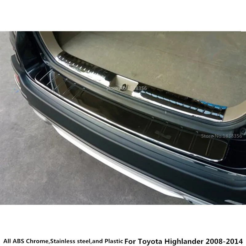 Для Toyota Highlander 2008 2009 2010 2011 2012 2013 автомобиля Нержавеющая сталь внутренняя+ внешний задний бампер накладка подстилка в багажник для езды на велосипеде