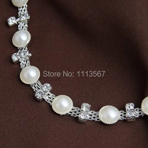 5 ярдов ремесло кристалл жемчуг Кристалл Стразы цепь Аппликация Украшение