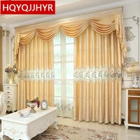 high end custom european and american style embroidery shade curtains for bedroom modern classic luxury curtains for living room