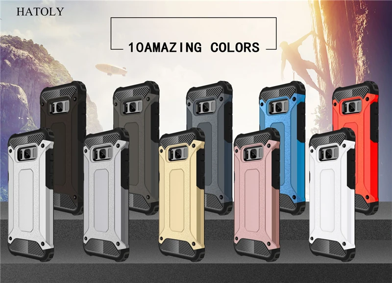 HATOLY For Coque Samsung Galaxy S8 Plus Case G955 Heavy Armor Hard Rubber Cover Silicone for 6.2&quot# | Мобильные телефоны и