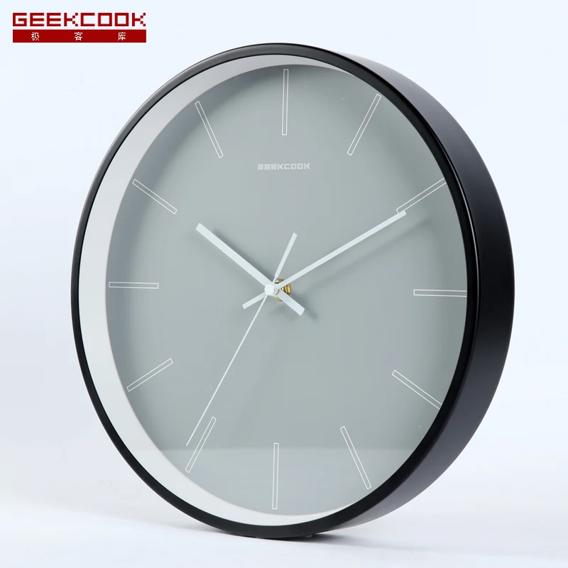 Geekcook настенные часы современный дизайн со стеклом деревянные металлические