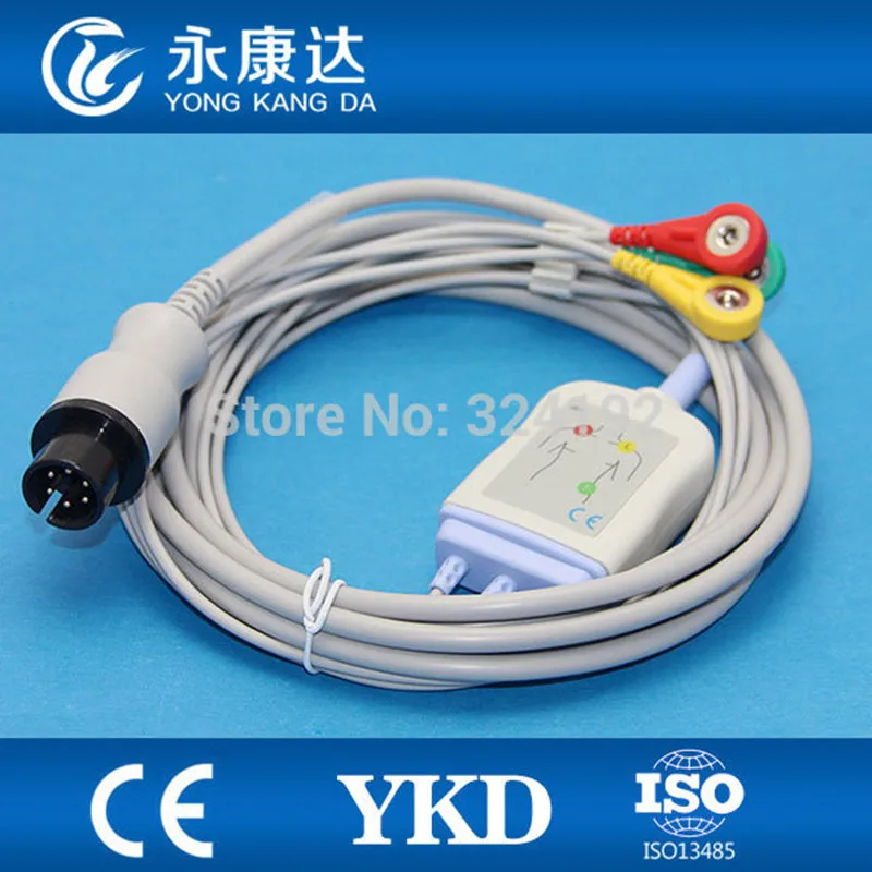 2 штуки упак. GE цельная серия терпеливый ECG кабель 6pin 3 свинцовые оснастки wth