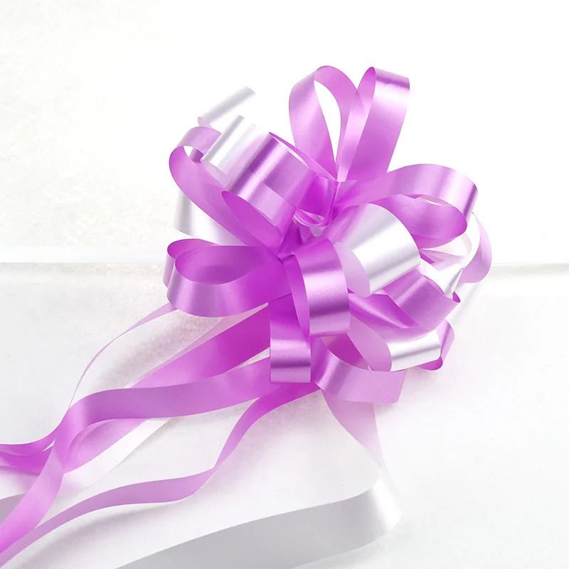 Light purple VOILEY, 5 шт., бант, ленты, украшение на свадьбу, день рождения, вечеринку, для упаковки подарков, романтическое украшение для дома, автомобиля, сделай сам, тянущаяся Цветочная лента, B - Цвет: Light purple