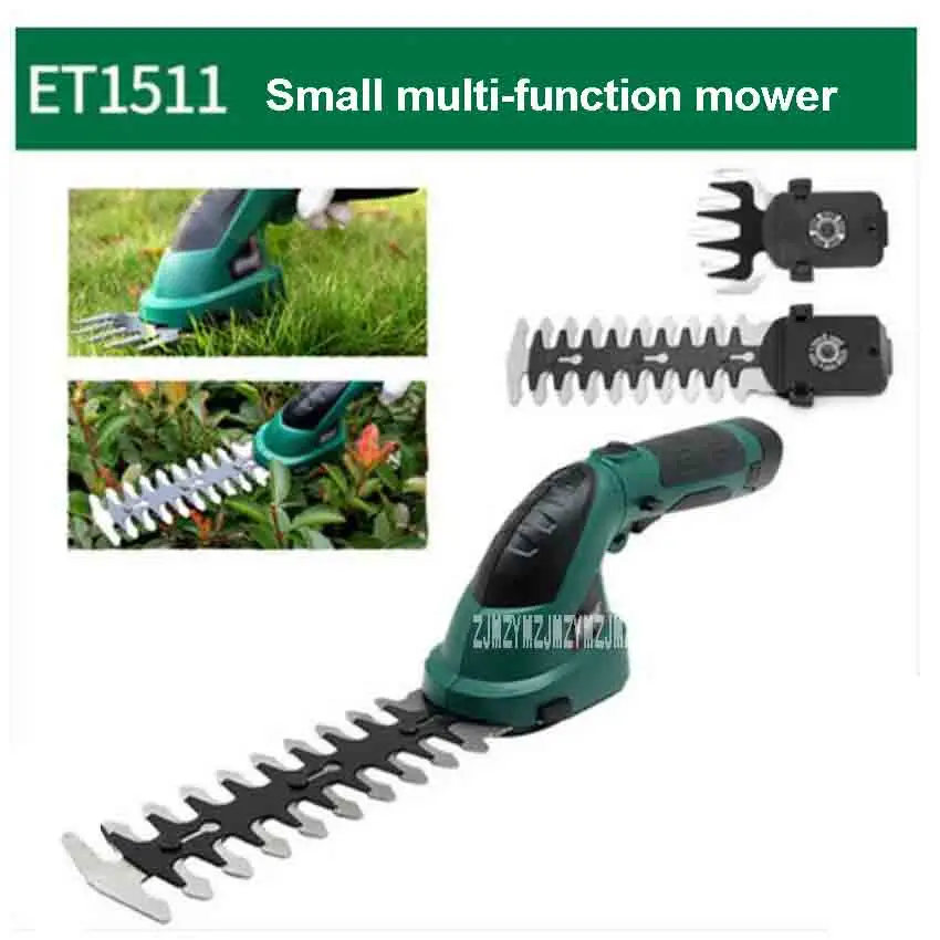 ET1511c Portable Small Multi-functional Lawn Mower 7.2V 1.5Ah Rechargeable Gardening Electric Lawn Hedge Trimmer Pruning Mower