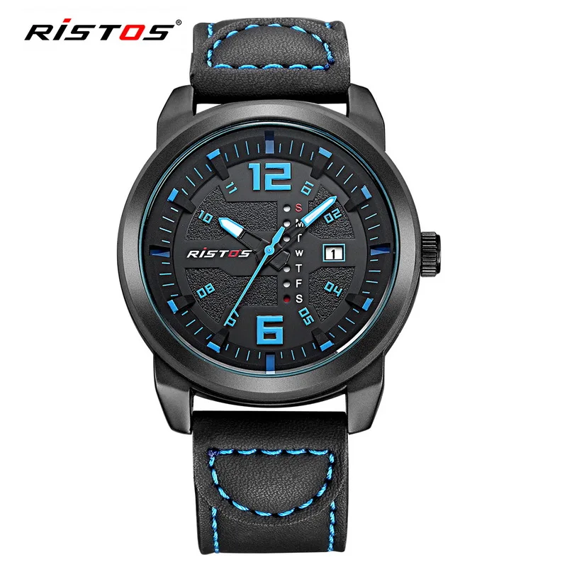 Бренд ristos Shark спортивные часы для мужчин Дата День календарь корпус из