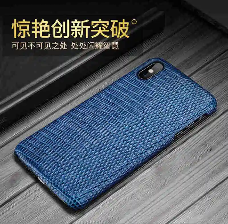 Чехол из натуральной кожи для Iphone XS максимальный чехол для задней крышки чехол с рисунком ящерицы для Apple Iphone X XS кожаный чехол Корпус