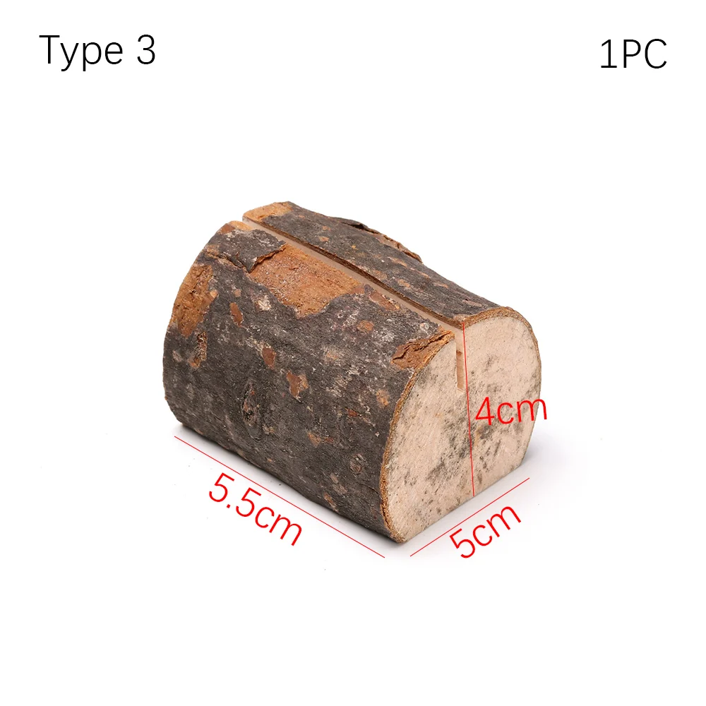 1 pc type 3 Качественный Свадебный деревянный полукруглый Настольный орнамент подставка для картин держатель для карт натуральный пень фото клип DIY вечерние домашний декор - Цвет: 1 pc type 3