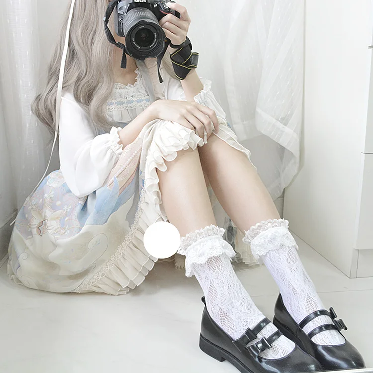 Harajuku милые винтажные женские белые свадебные носки принцессы летние милые кружевные Дышащие носки Лолиты для девочек