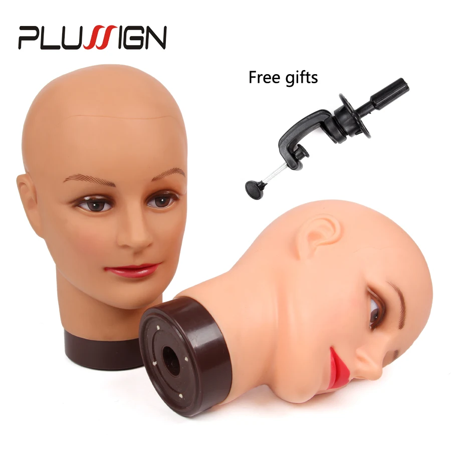 Plussign No Hair Bald Mannequin Head For Hats Wigs Lashes Jewelry Mask Massage For Sale