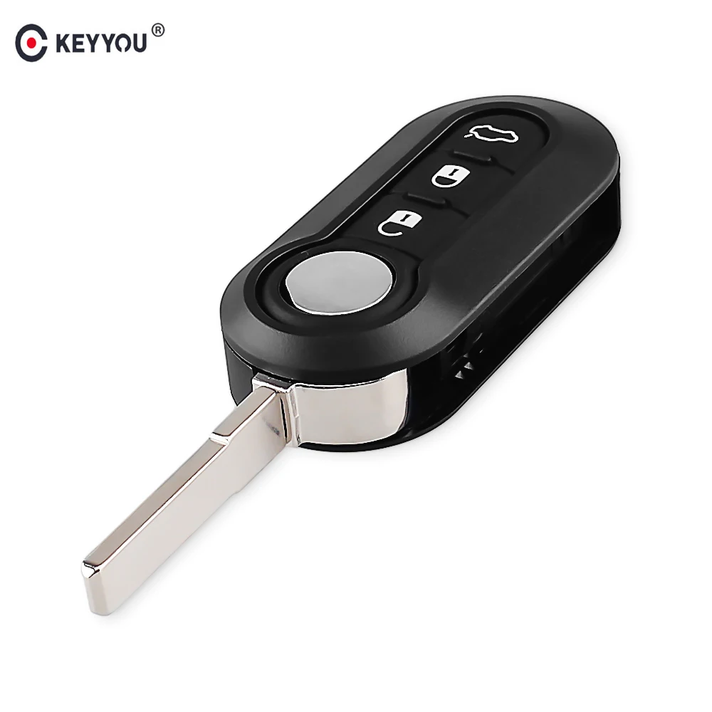 KEYYOU для Fiat 500 Punto Ducato Stilo, Panda пульт дистанционного управления авто ключ Pad чехол Fob SIP22 Флип складной Автомобильный ключ оболочки 3 кнопки