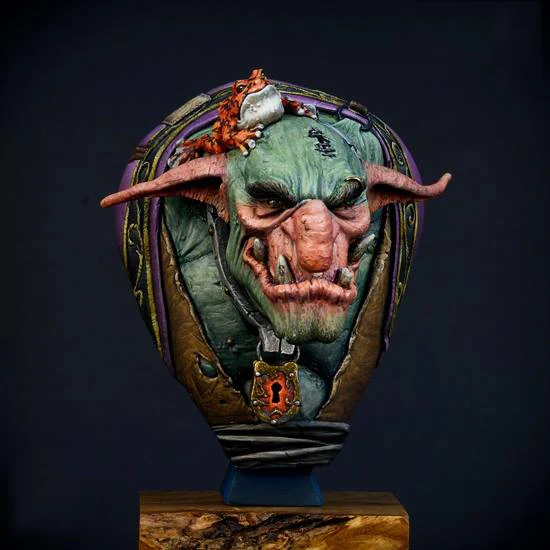 Масштабная модель бюст с головой тролля старинная фигурка историческая из