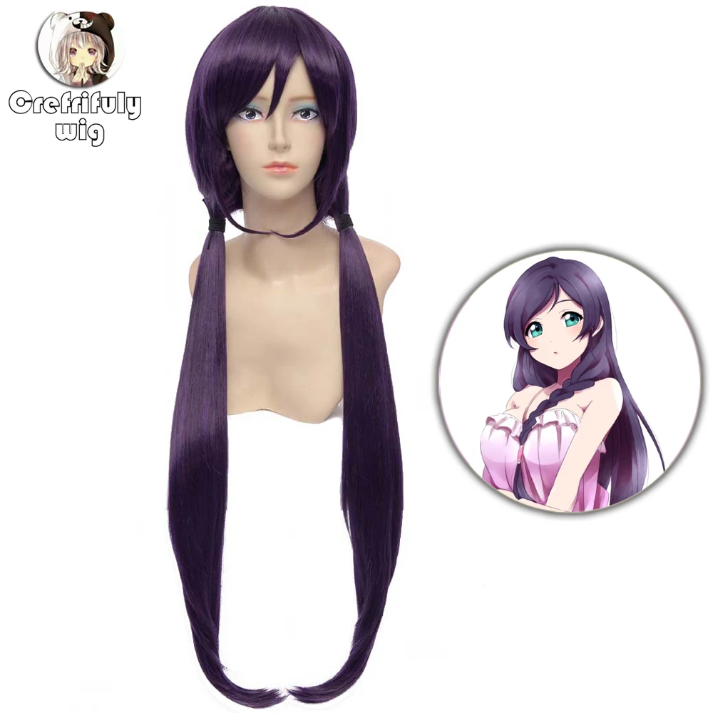 

Lovelive Nozomi Tojo Long Straight Dark Purple Cosplay Wig Synthetic Hair Perucas Halloween Costume Party Play Wigs For Women