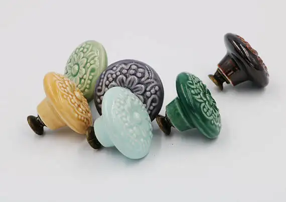 Большие ручки для ящиков ручка кухонного шкафа двери керамическая цветная