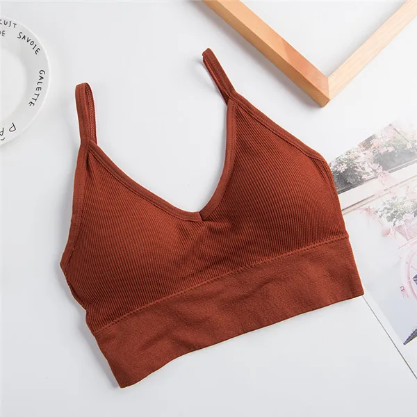 Women New Push Up Bra Fitness Bras Tops Brassiere Bralette Female Tube Top Underwear Bralet - Цвет: caramel